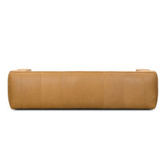 Luxury Full Aniline Leather Stationary Sofa - Light Brown