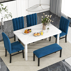 Dining Set Marble Veneer
