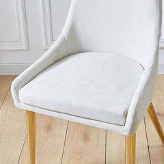 Dining Chairs Classical Appearance and Stainless Steel (Set of 2) - White and Gold