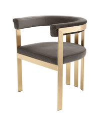 Kersey Glam Grey Velvet Accent Chair