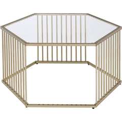 Coffee Table in Champagne & Clear Glass