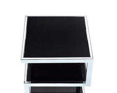 Black glass top table
