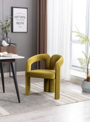 Contemporary Designed Fabric Upholstered Accent/Dining Chair /Barrel Side (Set of 2) - Olive