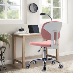 Teddy Velvet Pink Office Desk Chair Bling Desk - Pink