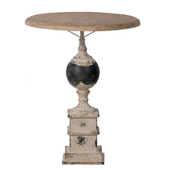 Small Distressed White Side Table - Retro Elegant