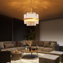 Modern American cylindrical crystal chandelier-4 bulbs -E12 lamp holder