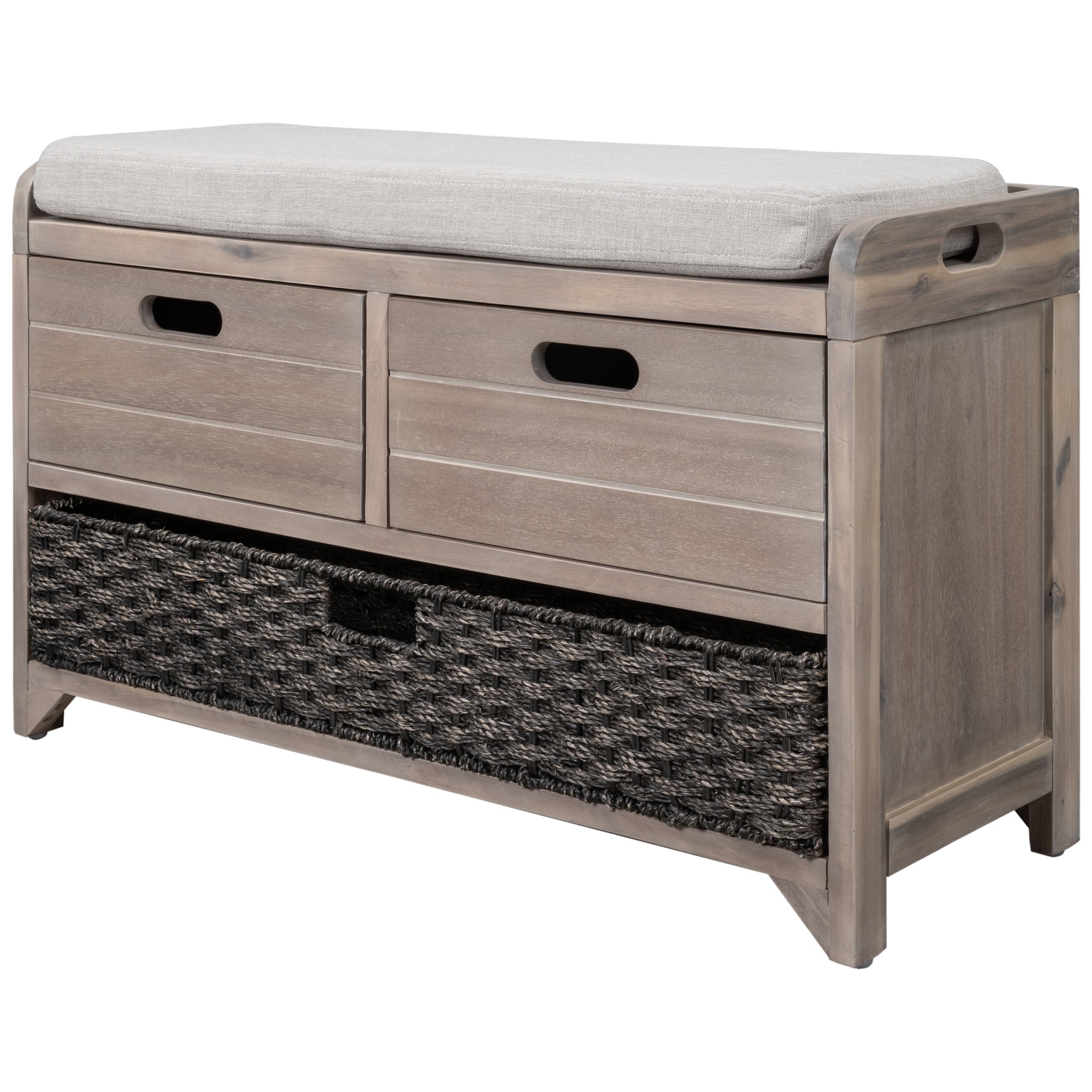 Storage Bench with Removable Basket and 2 Drawers