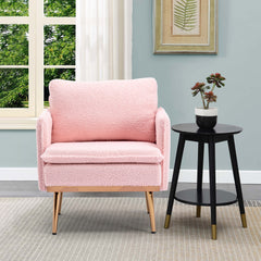 Lounge Chair, Accent Chair - Pink Teddy