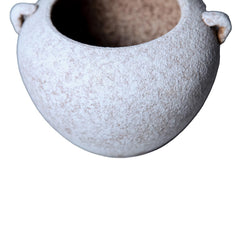Country Charm Artisan Ceramic Grey Stone Vase 10"D x 7"H