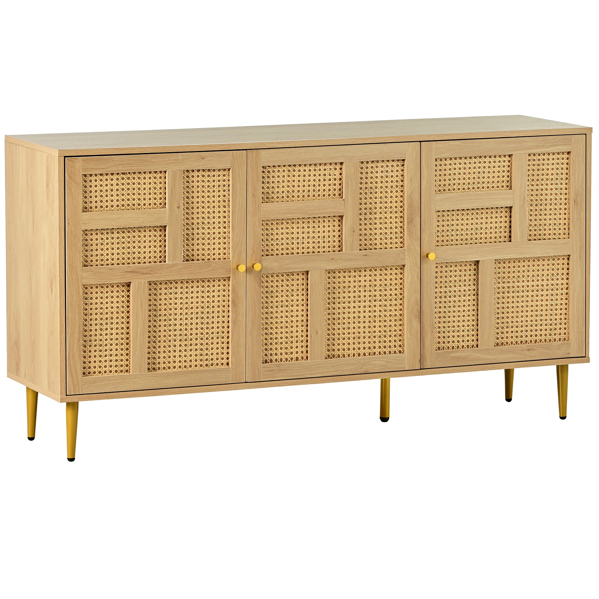 Rattan Cabinet with Adjustable Shelves and Storage