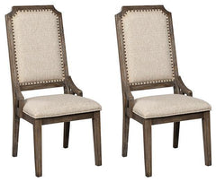 Rustic Cushioned Seat Dining Chair (Set of 2) - Brown