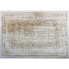 Carved wood side table