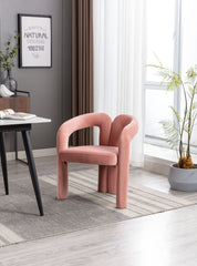 Contemporary Designed Fabric Upholstered Accent/Dining Chair /Barrel Side Chairs (Set of 2) - Pink
