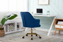 Velvet Swivel Shell Chair - Navy