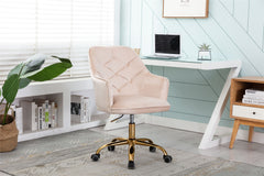 Modern Velvet Swivel Shell Chair - Beige