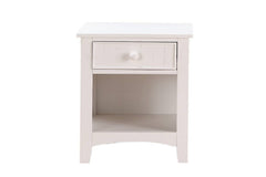 Wooden Nightstand With One Drawer White Finish