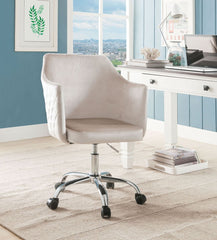 Modern Office Chair - Champagne Velvet & Chrome