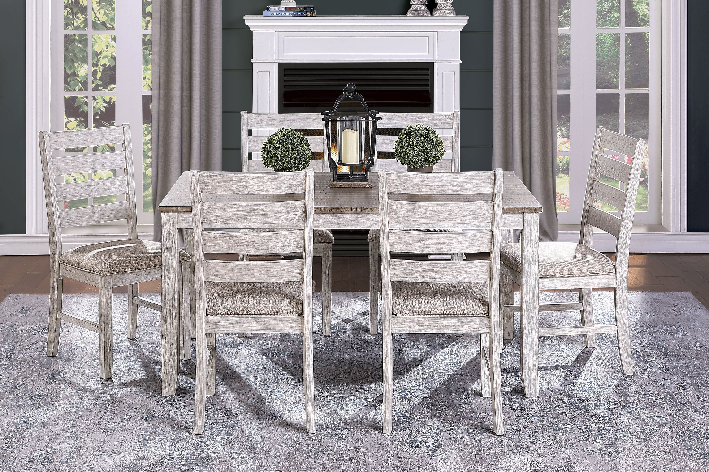 Design Dining Room Side Chairs (Set of 2) - Grayish White Finish