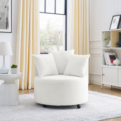 Upholstered Accent Swivel Chair including 3 pillows - Beige