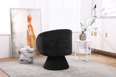 Swivel Accent Chair Armchair in Fabric - Black