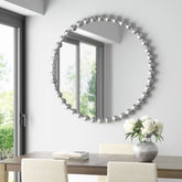 Marlowe Beaded Round Wall Mirror 36"D