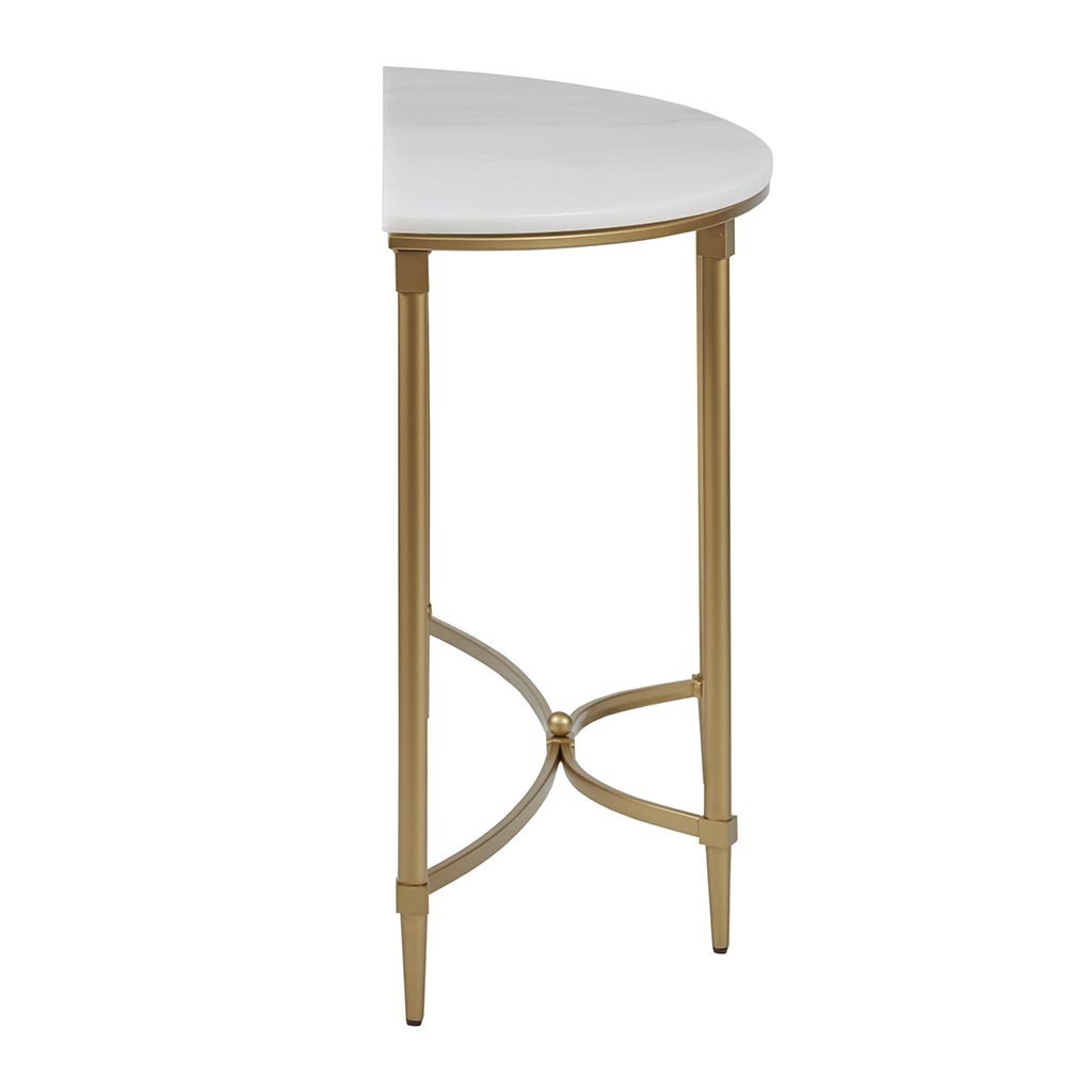 Console table White Marble Top and Gold Metal Legs