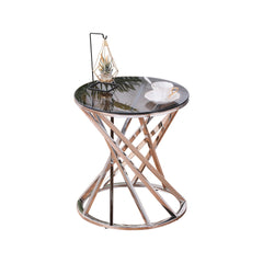 Glass top side table