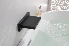 Shower Waterfall Tub Faucet Wall Mount Tub Filler Spout For Bathroom sink High Flow Cascade Waterfall - Matte Black