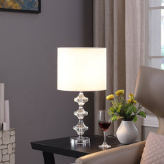 Geometric Prism Solid Crystal Table Lamp - Chrome Silver