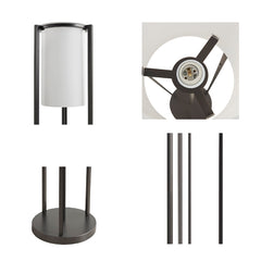 Metal Floor Lamp with Glass Cylinder Shade - Black