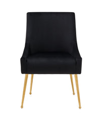 Modern Black Velvet & Gold Dining Chair (Set of 2)