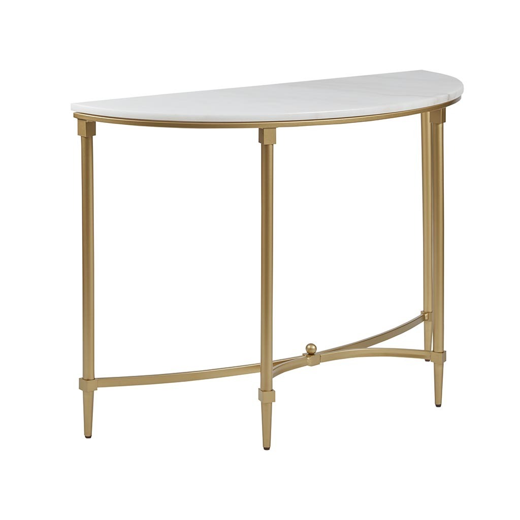 Console table White Marble Top and Gold Metal Legs
