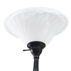 71" Floor Lamp with White Marble Glass Shade - Bronze