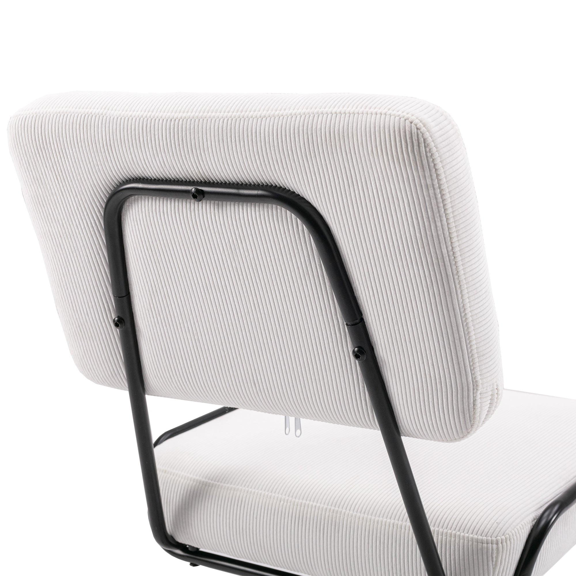 Corduroy Desk Swivel Rolling Chair with Wheels - White