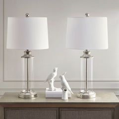 Clarity Glass Cylinder Table Lamp (Set of 2)