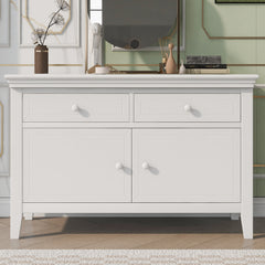 Traditional Concise Style White Solid Wood Dresser