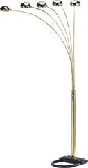 84"H Gold 5-Head Cap Style Floor Lamp
