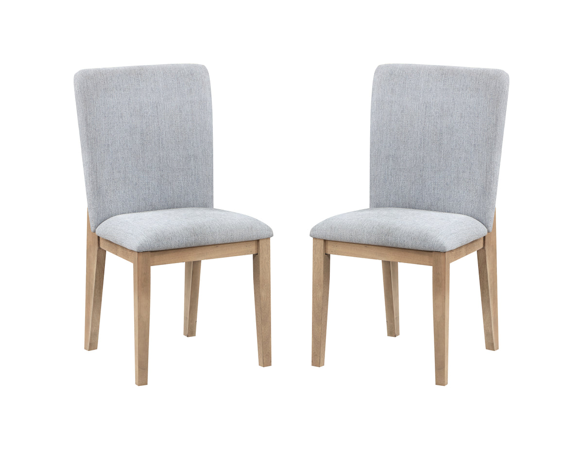 Grey Linen and Oak Finish Dining Chair (Set of 2)