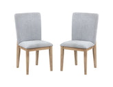 Grey Linen and Oak Finish Dining Chair (Set of 2)