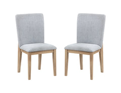Grey Linen and Oak Finish Dining Chair (Set of 2)