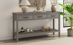 Contemporary 3-Drawer Console Table with 1 Shelf