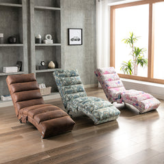 Modern Long Lounger Indoor Chair - Coffee Brown