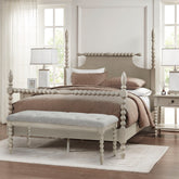 Beckett Accent Bench - Light Grey/ Natural