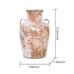 12"H Country Charm Artisan Ceramic Aged Terracotta Vase