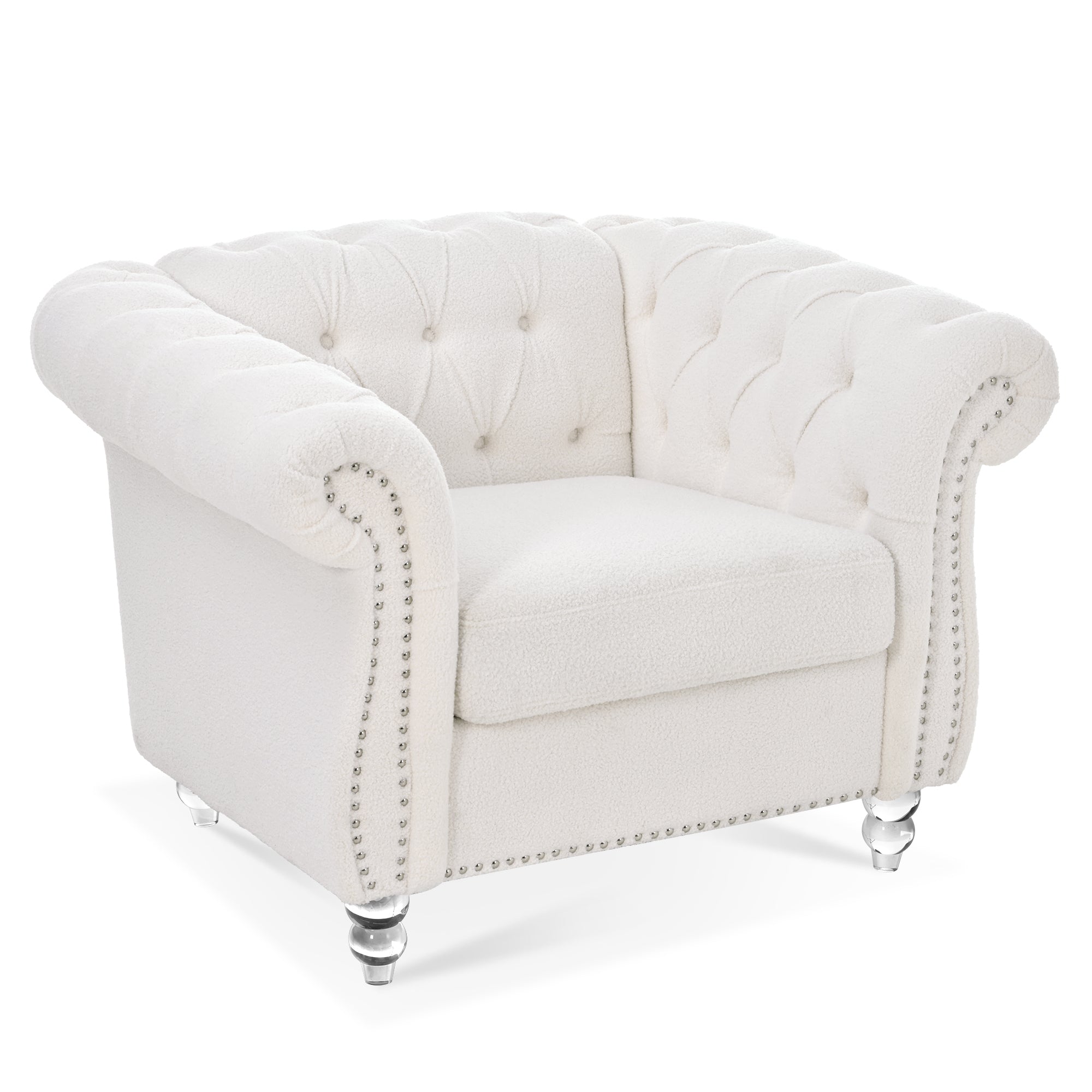 1 Seater Sofa For Living Room - White