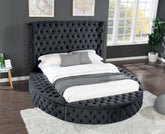 King Size Tufted Upholstery Storage Bed made with Wood - Black