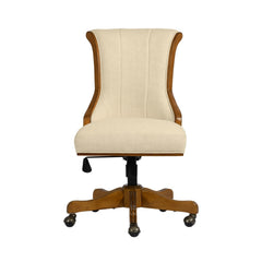 Elegant Home Office Chair Adjustable with Wheels - Beige