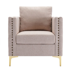 Armchair Tufted Button Accent Chair Club Chair with Steel Legs