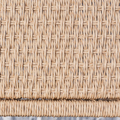 Chesapeake Honey 2 Seater Patio Acacia Wood Mixed Strapped Rattan Garden Bench