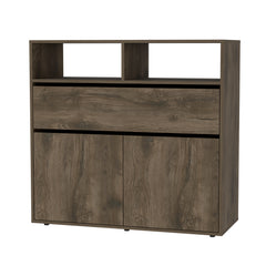 Rectangle Dresser 1-Drawer 2-Shelf - Dark Brown